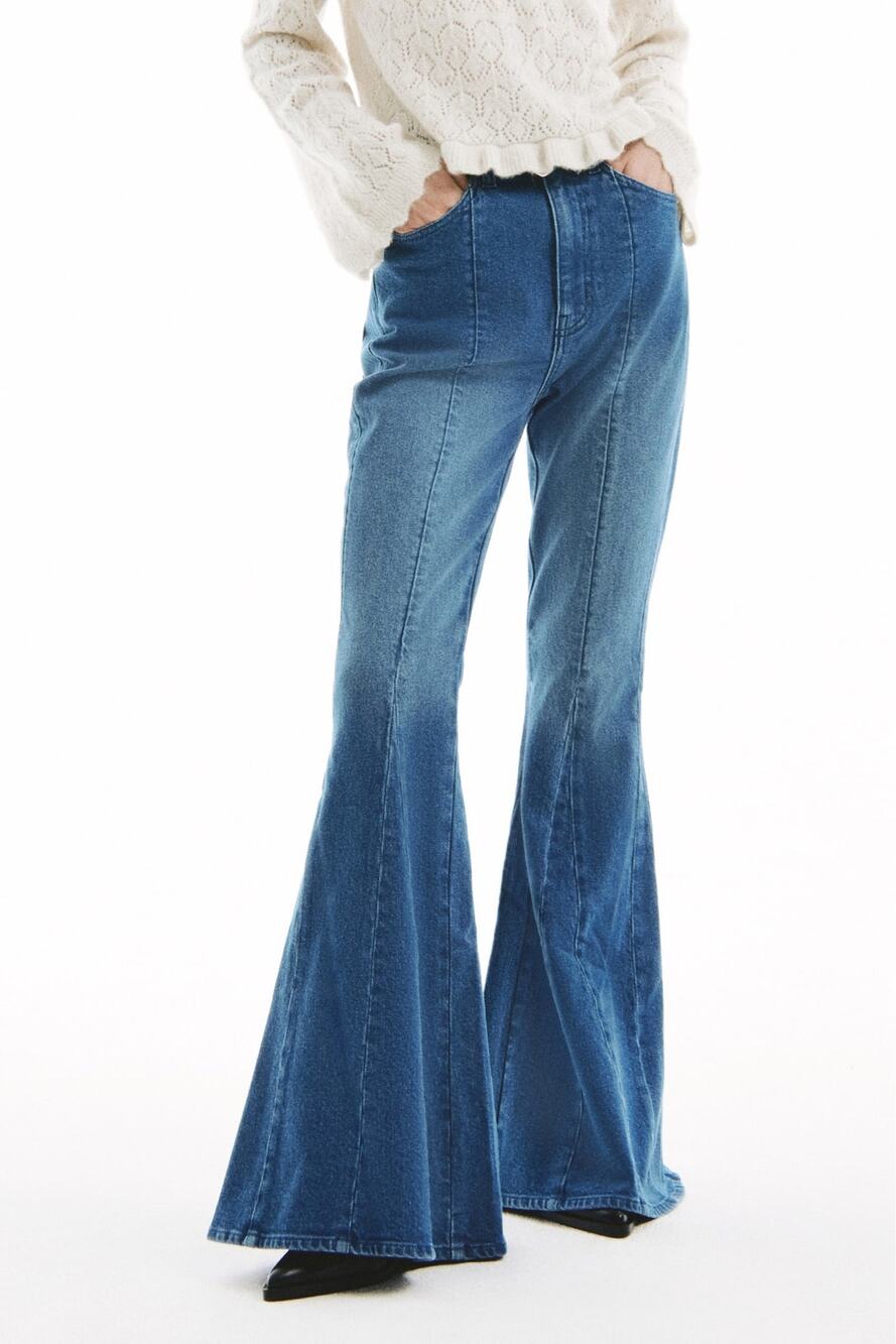 Divided H&M 36R High Waist Flared Denim Jeans From 1970s Retro Inspired Release